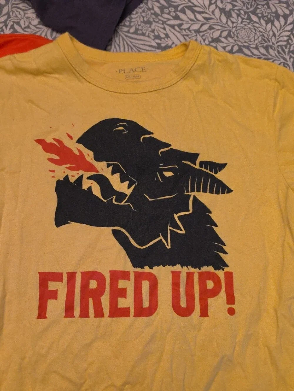 The Children's Place Yellow 'Fired Up' Dragon Graphic Tee & Orange Tee